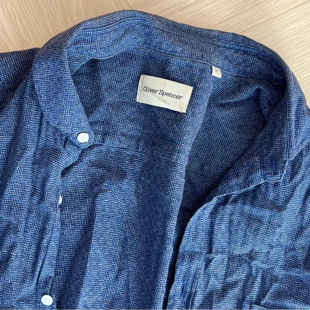 Mens Designer Blue Dress Shirt